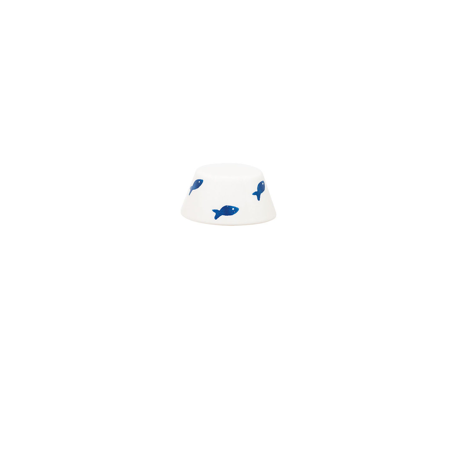 Leuchten-Schirm aus Keramik weiß mit blauen Fischen für Swap Mini Pro